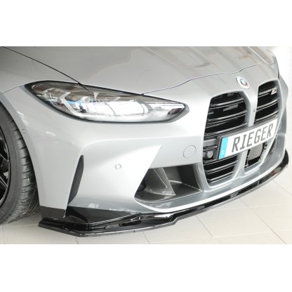 Rieger lipa pod přední nárazník pro BMW řada 4 G83 M4 kabriolet, 06/21-, plast ABS lakovaný do černé lesklé barvy