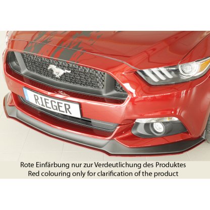 Rieger lipa pod přední nárazník pro Ford Mustang 6 LAE kabriolet, kupé před faceliftem, 11/14-07/17, plast ABS bez povrchové úpravy