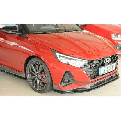 Rieger lipa pod přední nárazník pro Hyundai i20 N BC3 5-dvéř. (hatchback), 04/21-, plast ABS lakovaný do černé lesklé barvy