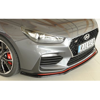 Rieger lipa pod přední nárazník pro Hyundai i30 N PDE 5-dvéř. (fastback), 5-dvéř. (hatchback), 07/17-, plast ABS lakovaný do černé lesklé barvy