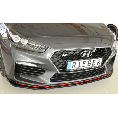 Rieger lipa pod přední nárazník pro Hyundai i30 N PDE 5-dvéř. (fastback), 5-dvéř. (hatchback), 07/17-, plast ABS lakovaný do černé lesklé barvy