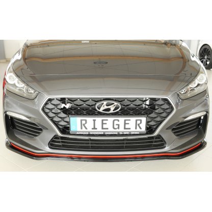 Rieger lipa pod přední nárazník pro Hyundai i30 N PDE 5-dvéř. (fastback), 5-dvéř. (hatchback), 07/17-, plast ABS lakovaný do černé lesklé barvy