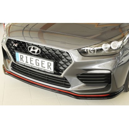 Rieger lipa pod přední nárazník pro Hyundai i30 N PDE 5-dvéř. (fastback), 5-dvéř. (hatchback), 07/17-, plast ABS lakovaný do černé lesklé barvy