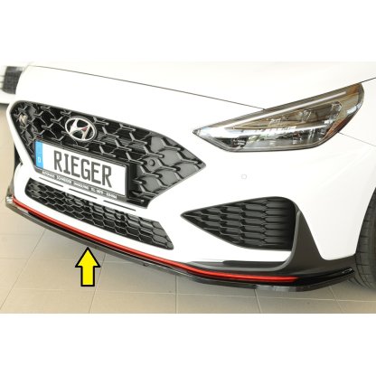 Rieger lipa pod přední nárazník pro Hyundai i30 N-Performance PDE 5-dvéř. (fastback), 05/21-, plast ABS lakovaný do černé lesklé barvy