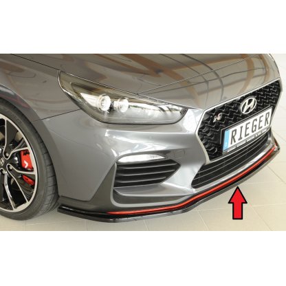 Rieger lipa pod přední nárazník pro Hyundai i30 N-Performance PDE 5-dvéř. (fastback), 5-dvéř. (hatchback), 07/17-, plast ABS lakovaný do černé lesklé barvy