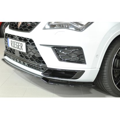 Rieger lipa pod přední nárazník pro Seat Ateca Cupra 5FP, 09/18-07/20, plast ABS lakovaný do černé lesklé barvy