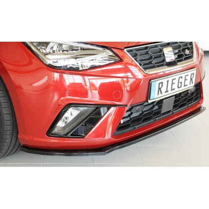 Rieger lipa pod přední nárazník pro Seat Ibiza KJ 5-dvéř., 01/17-, plast ABS lakovaný do černé lesklé barvy