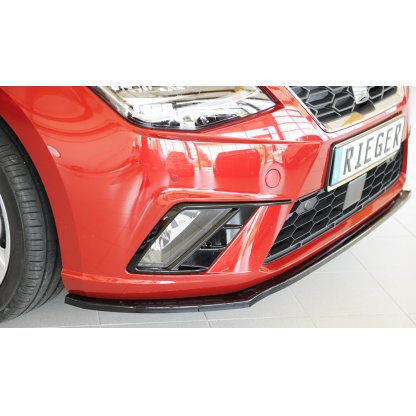 Rieger lipa pod přední nárazník pro Seat Ibiza KJ 5-dvéř., 01/17-, plast ABS lakovaný do černé lesklé barvy