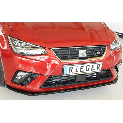 Rieger lipa pod přední nárazník pro Seat Ibiza KJ 5-dvéř., 01/17-, plast ABS lakovaný do černé lesklé barvy