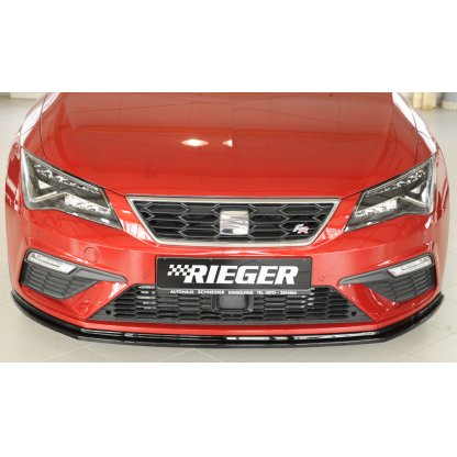 Rieger lipa pod přední nárazník pro Seat Leon Cupra 5F 3-dvéř. (sc), 5-dvéř., 5-dvéř. (ST/Combi) po faceliftu, 01/17-, plast ABS lakovaný do černé lesklé barvy