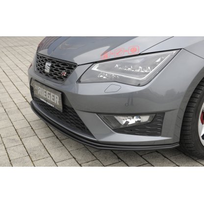 Rieger lipa pod přední nárazník pro Seat Leon FR 5F 3-dvéř. (sc), 5-dvéř., 5-dvéř. (ST/Combi) před faceliftem, 01/13-12/16, plast ABS bez povrchové úpravy
