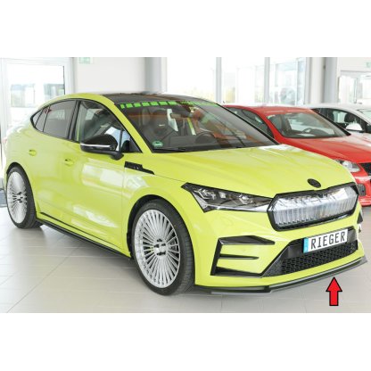 Rieger lipa pod přední nárazník pro Škoda Enyaq iV RS SUV (5AZ), 07/21-, plast ABS lakovaný do černé lesklé barvy