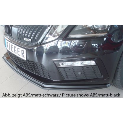 Rieger lipa pod přední nárazník pro Škoda Octavia RS 5E combi, sedan po faceliftu, 02/17-, plast ABS lakovaný do černé lesklé barvy