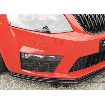 Rieger lipa pod přední nárazník pro Škoda Octavia RS 5E combi, sedan před faceliftem, 06/13-01/17, plast ABS lakovaný do černé lesklé barvy