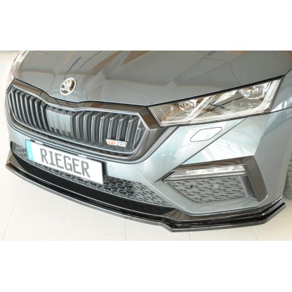Rieger lipa pod přední nárazník pro Škoda Octavia RS NX combi, 07/20-, plast ABS lakovaný do černé lesklé barvy