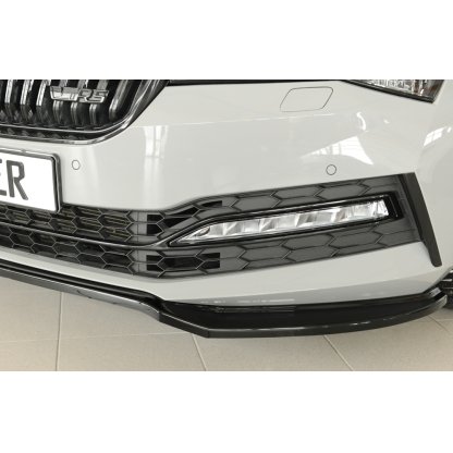 Rieger lipa pod přední nárazník pro Škoda Superb III 3T, 3V combi, 08/19-, plast ABS lakovaný do černé lesklé barvy