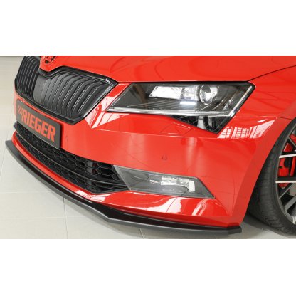 Rieger lipa pod přední nárazník pro Škoda Superb III 3T, 3V combi, sedan vč. faceliftu, 03/15-10/18, 11/18-, plast ABS bez povrchové úpravy