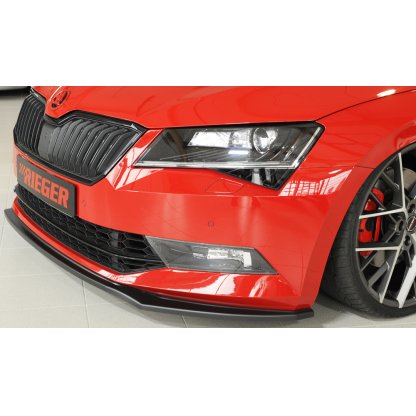 Rieger lipa pod přední nárazník pro Škoda Superb III 3T, 3V combi, sedan vč. faceliftu, 03/15-10/18, 11/18-, plast ABS bez povrchové úpravy