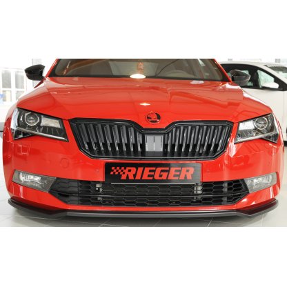 Rieger lipa pod přední nárazník pro Škoda Superb III 3T, 3V combi, sedan vč. faceliftu, 03/15-10/18, 11/18-, plast ABS bez povrchové úpravy