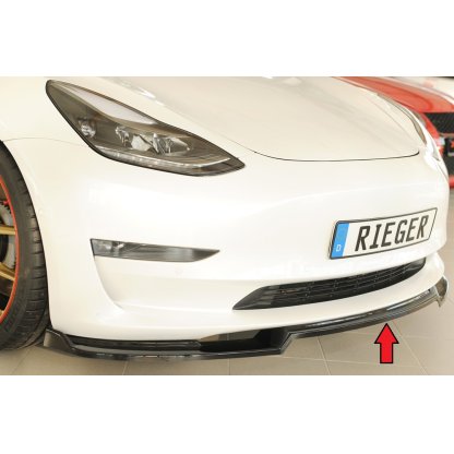Rieger lipa pod přední nárazník pro Tesla Model 3 003, 06/18-, plast ABS lakovaný do černé lesklé barvy