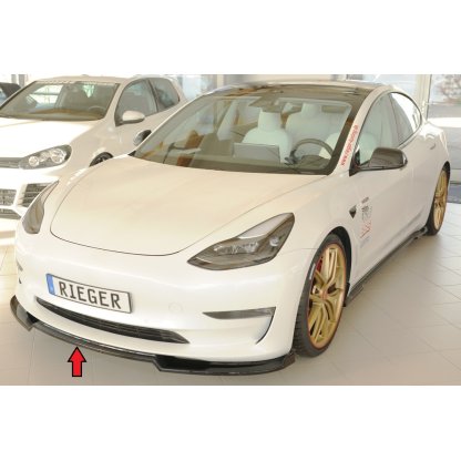 Rieger lipa pod přední nárazník pro Tesla Model 3 003, 06/18-, plast ABS lakovaný do černé lesklé barvy