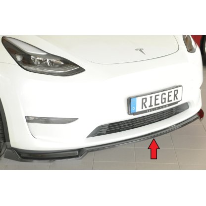 Rieger lipa pod přední nárazník pro Tesla Model Y 003, 03/20-, plast ABS lakovaný do černé lesklé barvy