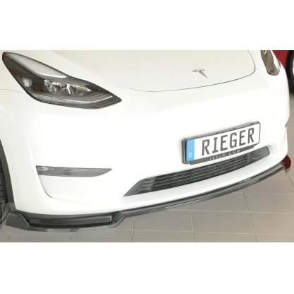 Rieger lipa pod přední nárazník pro Tesla Model Y 003, 03/20-, plast ABS lakovaný do černé lesklé barvy