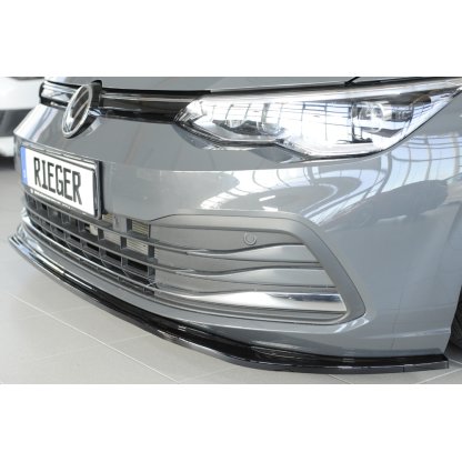 Rieger lipa pod přední nárazník pro Volkswagen Golf 8 3-dvéř., 12/19-, plast ABS lakovaný do černé lesklé barvy