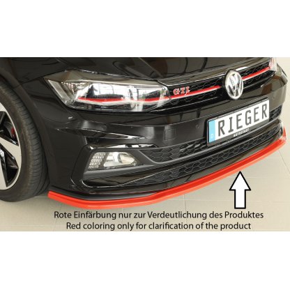 Rieger lipa pod přední nárazník pro Volkswagen Polo AW 5-dvéř., 06/17-, plast ABS bez povrchové úpravy