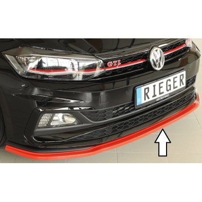 Rieger lipa pod přední nárazník pro Volkswagen Polo AW 5-dvéř., 06/17-, plast ABS bez povrchové úpravy