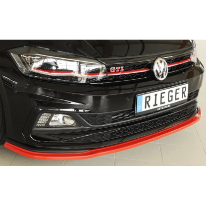 Rieger lipa pod přední nárazník pro Volkswagen Polo AW 5-dvéř., 06/17-, plast ABS bez povrchové úpravy