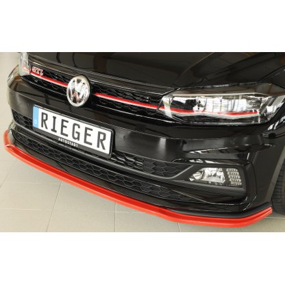 Rieger lipa pod přední nárazník pro Volkswagen Polo AW 5-dvéř., 06/17-, plast ABS bez povrchové úpravy