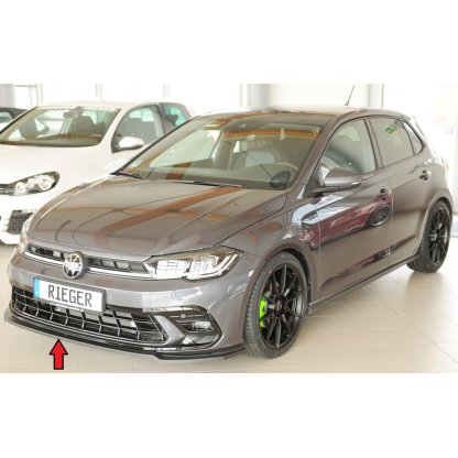 Rieger lipa pod přední nárazník pro Volkswagen Polo AW 5-dvéř., 06/21-, plast ABS bez povrchové úpravy