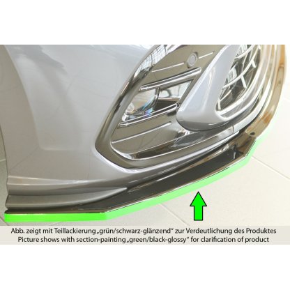 Rieger lipa pod přední nárazník pro Volkswagen Polo AW 5-dvéř., 06/21-, plast ABS lakovaný do černé lesklé barvy