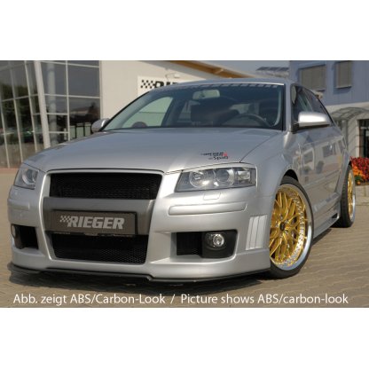 Rieger lipa pod přední nárazník Rieger pro Audi A3 8P 3-dvéř. před faceliftem, -05/05, plast ABS bez povrchové úpravy, pod přední nárazník Rieger obj. kód Y 00056702/12/20/31/33