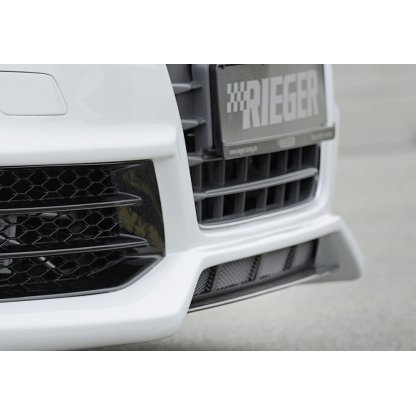 Rieger lipa pod přední nárazník Rieger pro Audi A3 8V 3-dvéř. (hatchback 8V1), 5-dvéř. (sportback 8VA) před faceliftem, 07/12-08/16, plast ABS s povrchovou úpravou Carbon-Look, pod přední nárazník Rieger obj. kód K 00056790/91/92/93