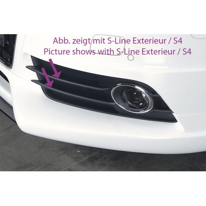 Rieger lipa pod přední nárazník Rieger pro Audi A4 S4 B8, B81 avant, sedan před faceliftem, 11/08-12/11, plast ABS bez povrchové úpravy