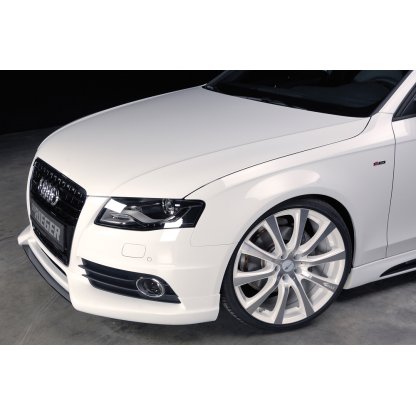 Rieger lipa pod přední nárazník Rieger pro Audi A4 S4 B8, B81 avant, sedan před faceliftem, 11/08-12/11, plast ABS s povrchovou úpravou Carbon-Look, pod přední spoiler Rieger obj. kód K 00055520