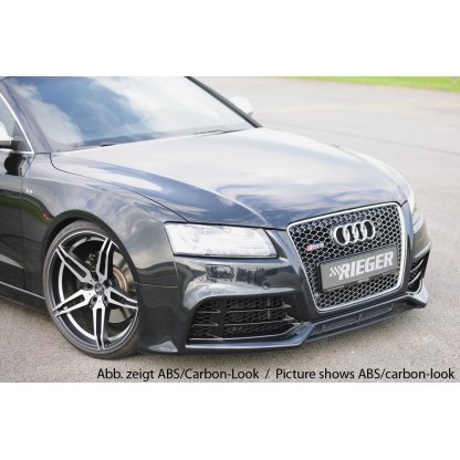 Rieger lipa pod přední nárazník Rieger pro Audi A5 B8, B81 kabriolet, kupé, Sportback před faceliftem, 06/07-07/11, plast ABS bez povrchové úpravy, pod přední nárazník Rieger obj. kód K 00055430/31/32/33