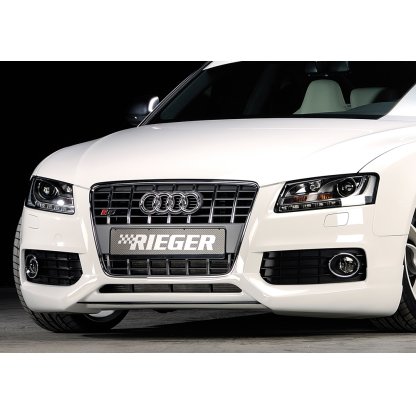 Rieger lipa pod přední nárazník Rieger pro Audi A5 B8, B81 kabriolet, kupé, Sportback před faceliftem, 06/07-07/11, plast ABS bez povrchové úpravy, pod přední spoiler Rieger obj. kód K 00055401/06