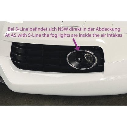 Rieger lipa pod přední nárazník Rieger pro Audi A5 B8, B81 kabriolet, kupé, Sportback před faceliftem, 06/07-07/11, plast ABS s povrchovou úpravou Carbon-Look, pod přední spoiler Rieger obj. kód K 00055411