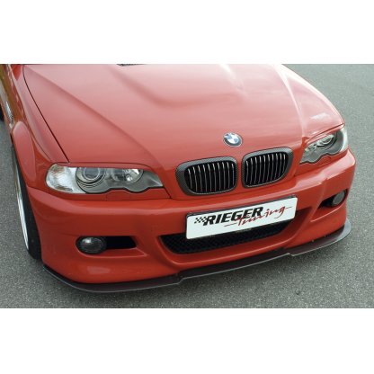 Rieger lipa pod přední nárazník Rieger pro BMW řada 3 E46 kabriolet, kupé, sedan, touring vč. faceliftu, 02/02-, 02/98-12/01, plast ABS s povrchovou úpravou Carbon-Look