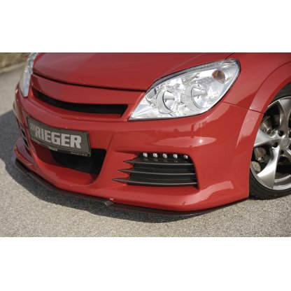Rieger lipa pod přední nárazník Rieger pro Opel Astra H vč. GTC, Twin-Top 3-dvéř., 5-dvéř., caravan, hatchback, kabriolet, 03/04-, 03/05-, 09/05-, plast ABS s povrchovou úpravou Carbon-Look