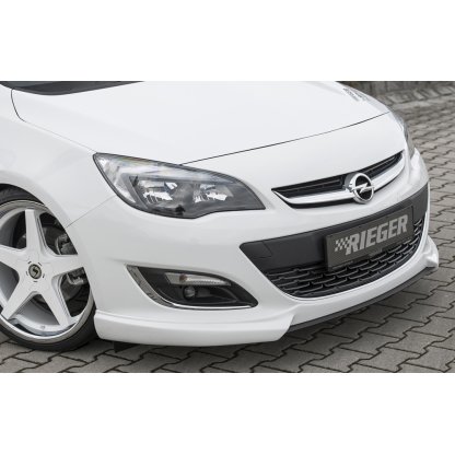 Rieger lipa pod přední nárazník Rieger pro Opel Astra J 5-dvéř., hatchback, sedan, sedan/notchback, sports tourer po faceliftu, 10/12-, plast ABS s povrchovou úpravou Carbon-Look