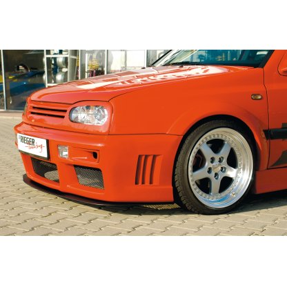 Rieger lipa pod přední nárazník Rieger pro Volkswagen Golf 3 3-dvéř., 5-dvéř., kabriolet, plast ABS bez povrchové úpravy, pod přední nárazník Rieger obj. kód Y 00042027