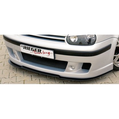 Rieger lipa pod přední nárazník Rieger pro Volkswagen Golf 4 1J 3-dvéř., 5-dvéř., combi, 10/97-03, plast ABS bez povrchové úpravy, "bended version", pod přední nárazník Rieger obj. kód Y 00059017/18/06/50