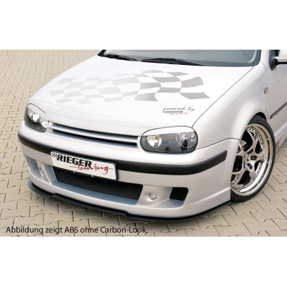 Rieger lipa pod přední nárazník Rieger pro Volkswagen Golf 4 1J 3-dvéř., 5-dvéř., combi, 10/97-03, plast ABS s povrchovou úpravou Carbon-Look