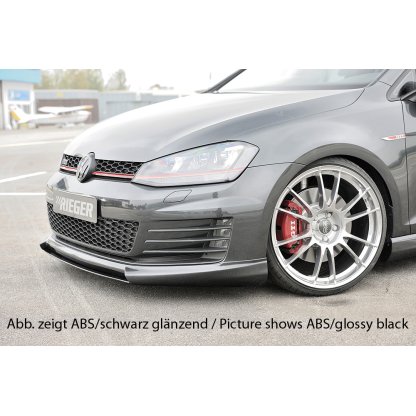 Rieger lipa pod přední nárazník Rieger pro Volkswagen Golf 7 GTD, GTI 3-dvéř., 5-dvéř. před faceliftem, 04/13-12/16, 06/13-12/16, plast ABS s povrchovou úpravou Carbon-Look