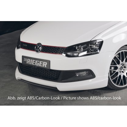Rieger lipa pod přední nárazník Rieger pro Volkswagen Polo 6 GTI 3-dvéř., 5-dvéř. před faceliftem, 05/10-01/14, plast ABS bez povrchové úpravy
