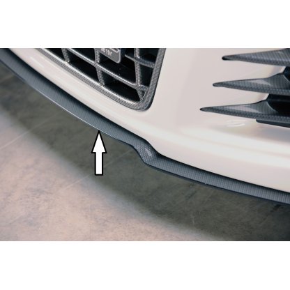 Rieger lipa pod přední nárazník Rieger pro Volkswagen Scirocco 3 13 2-dvéř. před faceliftem, 08/08-04/14, plast ABS s povrchovou úpravou Carbon-Look, "bended version"